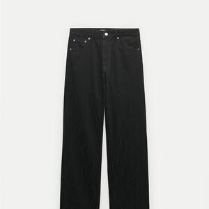 Zara Women’s Straight Mid Rise Rhinestone Jeans Size 0